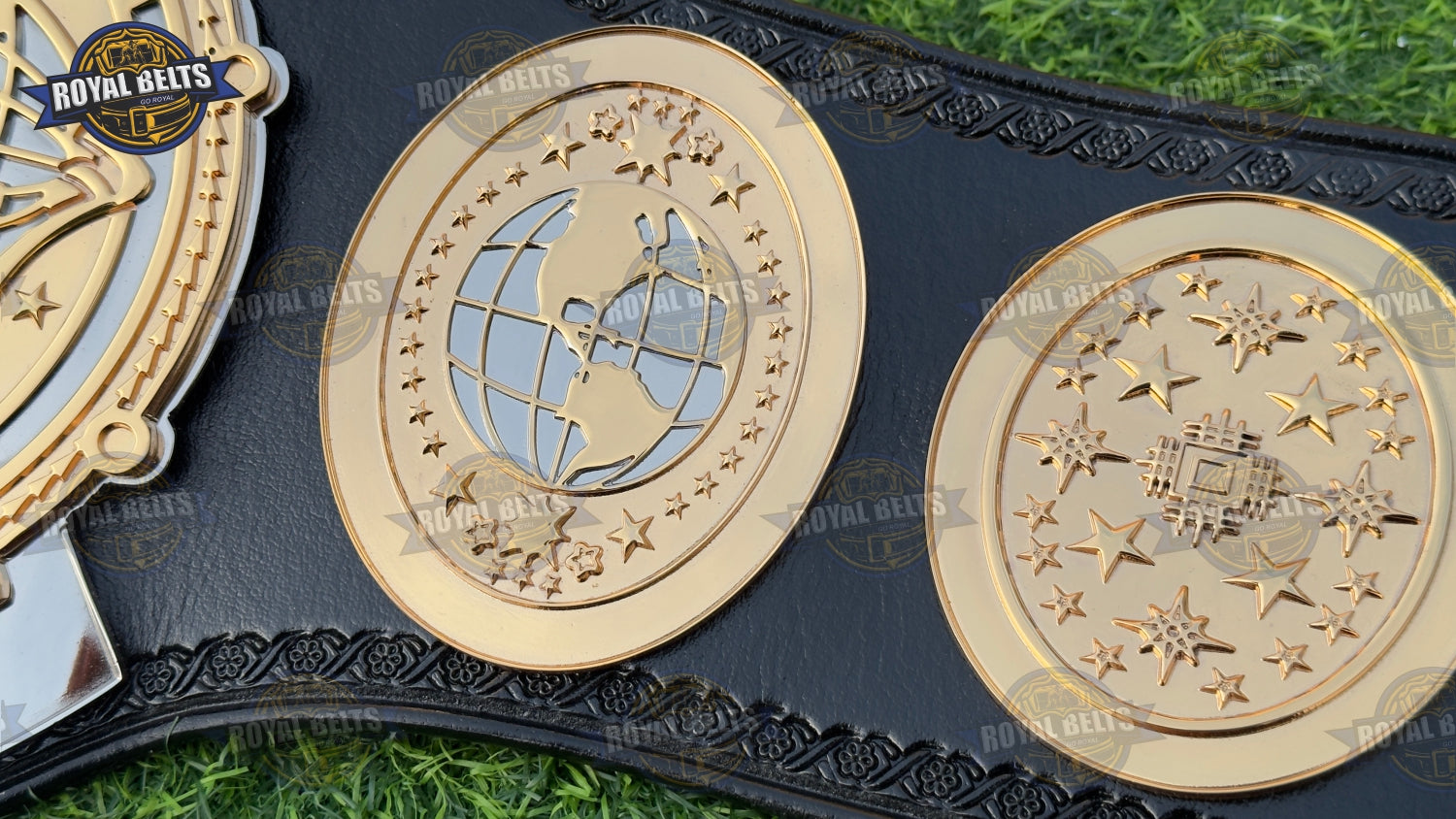 HD CNC Tag Team wrestling championship belt with mirror finish dual plates, reinforced leather backing