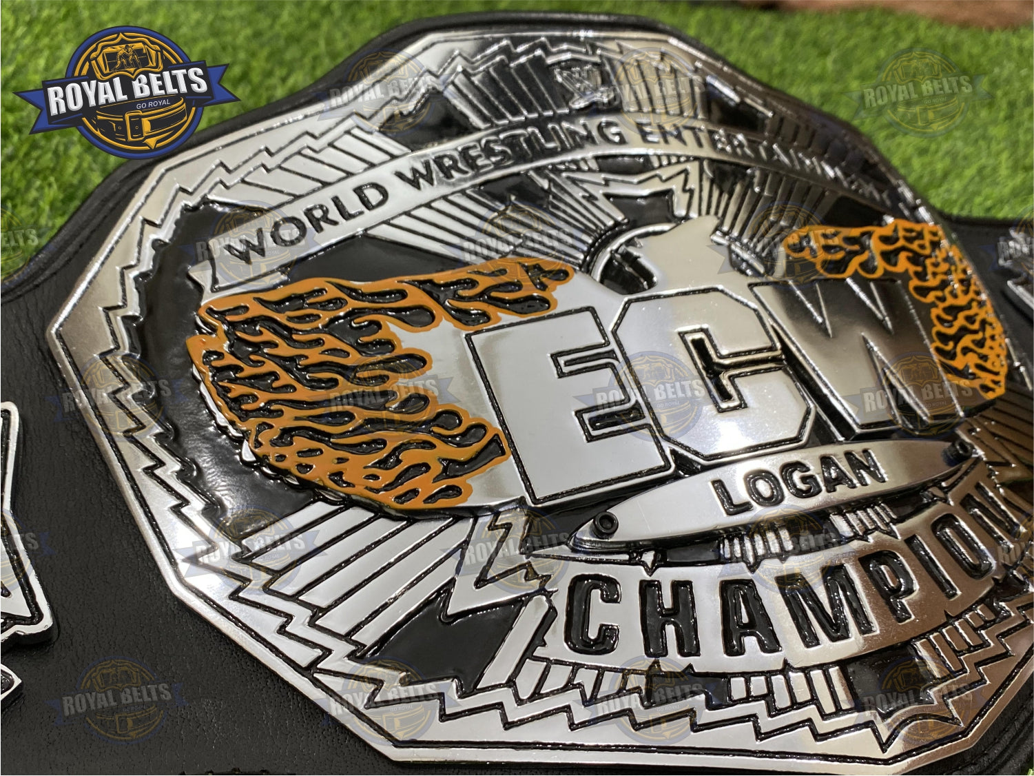 WWE ECW World Wrestling Entertanment Championship Title Belt Zinc Plated Stacked Title