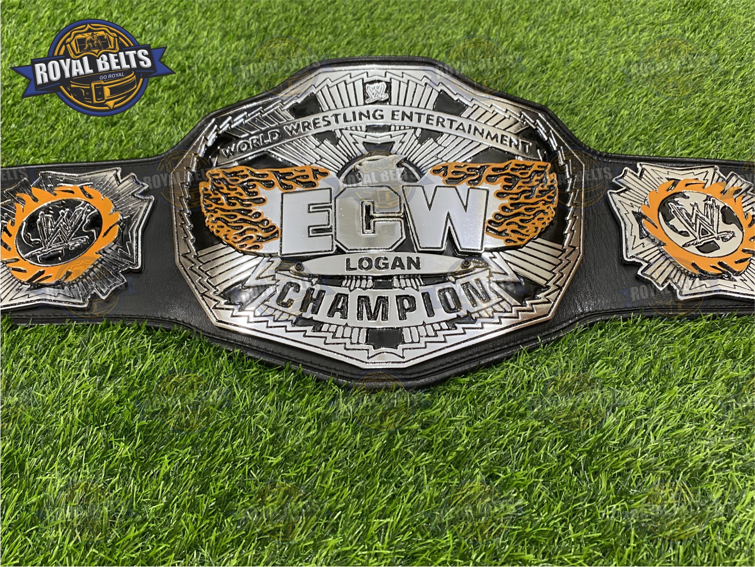 WWE ECW World Wrestling Entertanment Championship Title Belt Zinc Plated Stacked Title