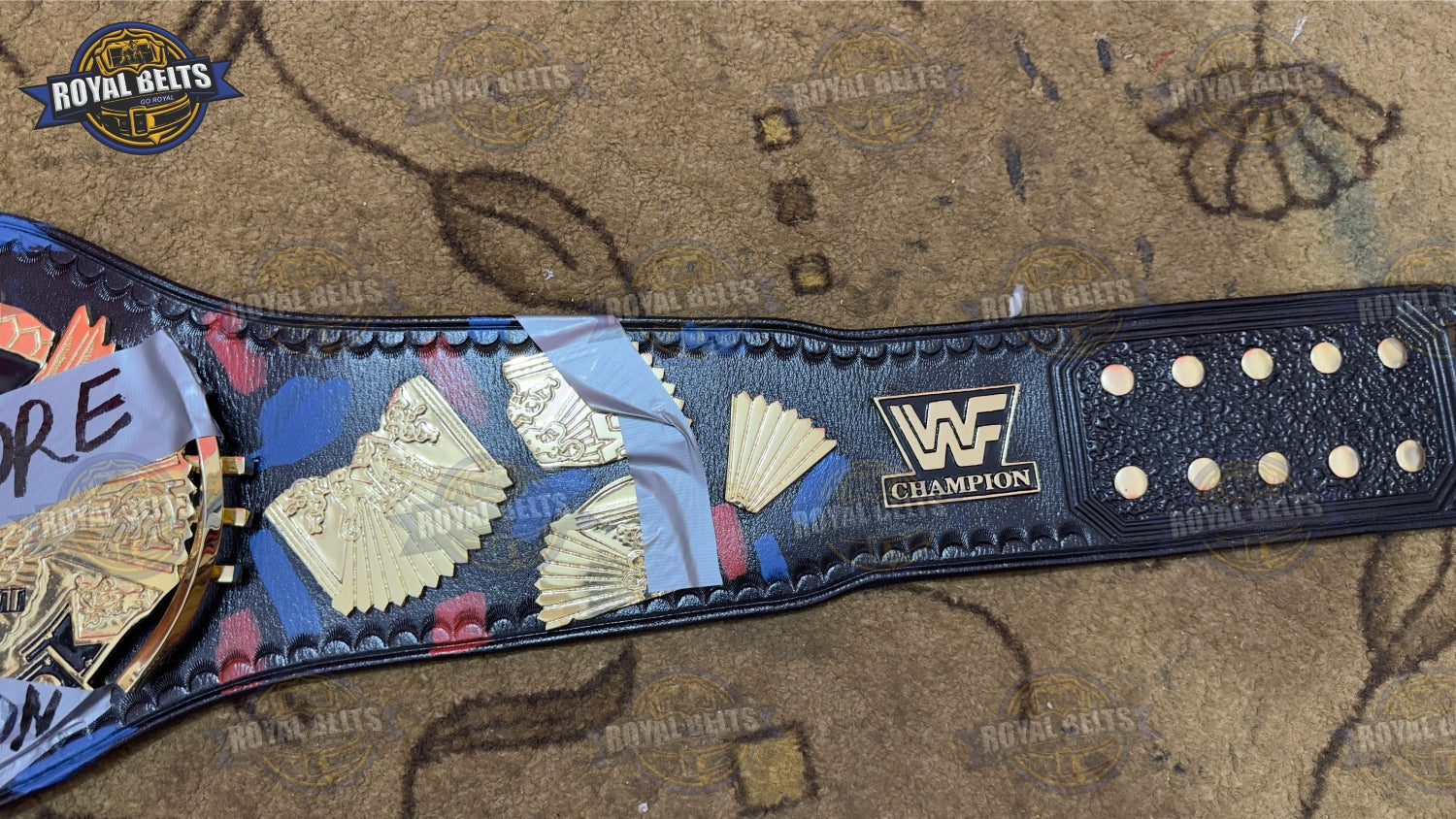 WWE Hardcore championship belt with premium gold plated metal plates