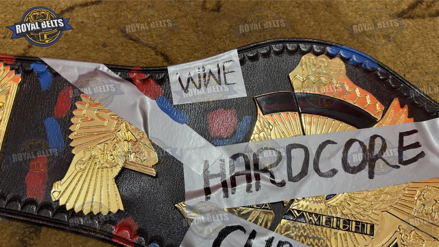 WWE Hardcore championship belt featuring heavyweight metal construction Manufacture by Royal Belts 