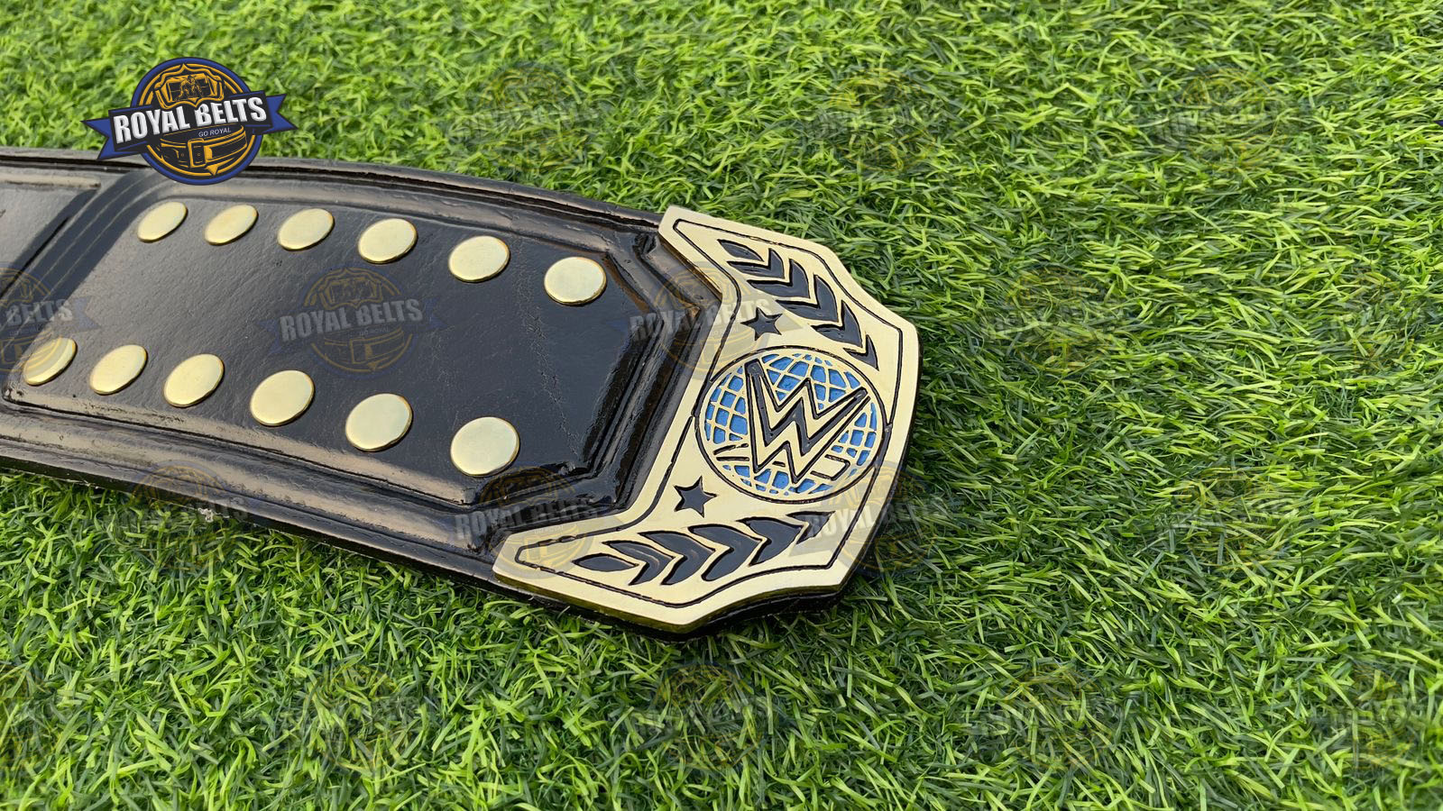 WWE Intercontinental title belt polished metal and leather finish