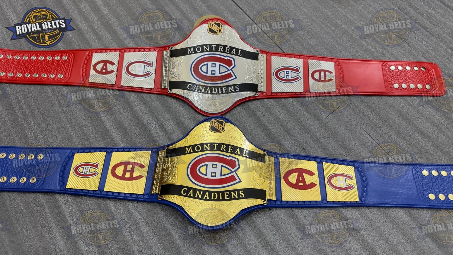 WWE Canadiens championship belt showcasing clean plate edges and glossy collector finish