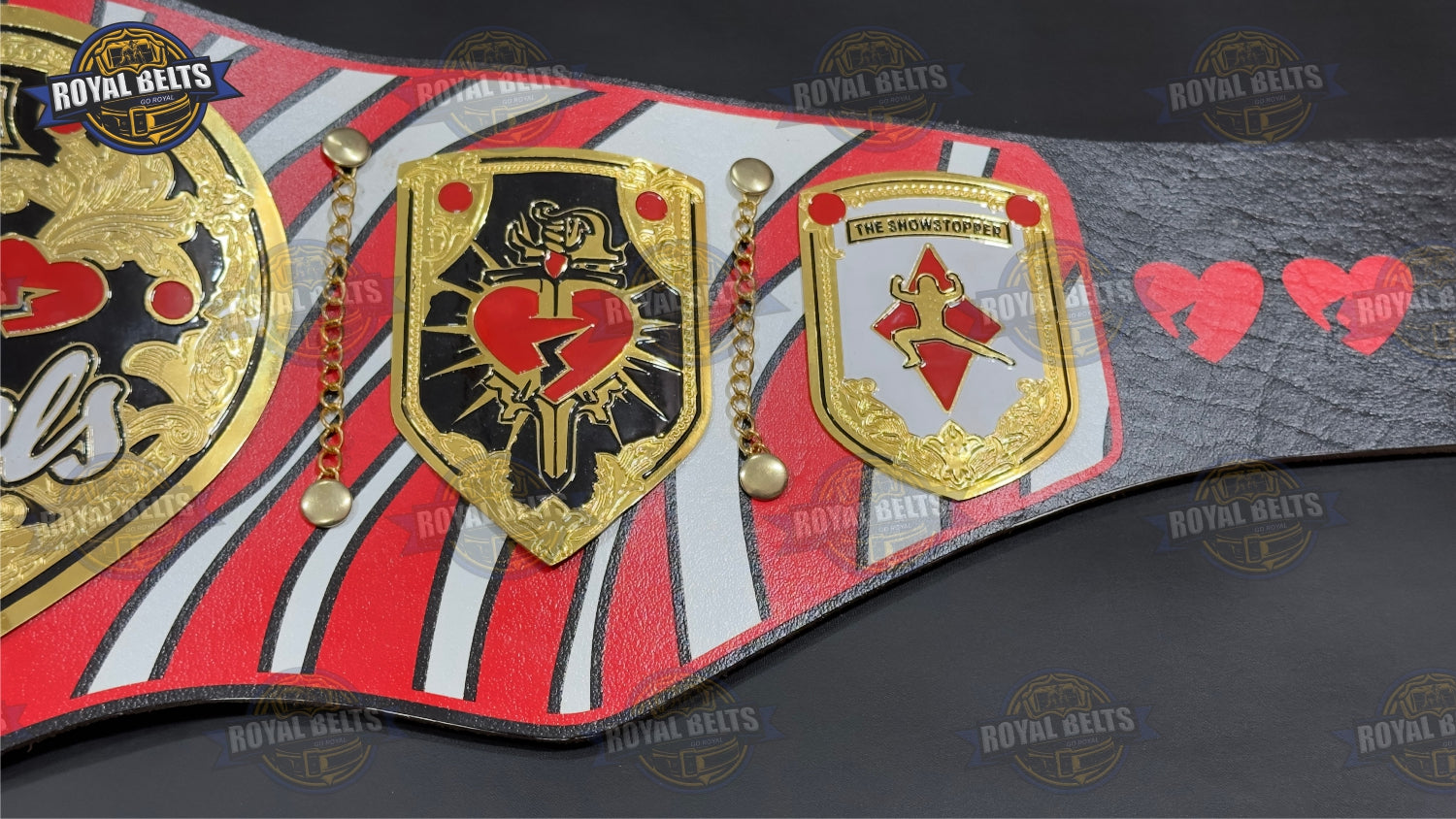 WWE Shawn Michaels Title Belt legacy championship with bold metal artwork, engraved center plate 