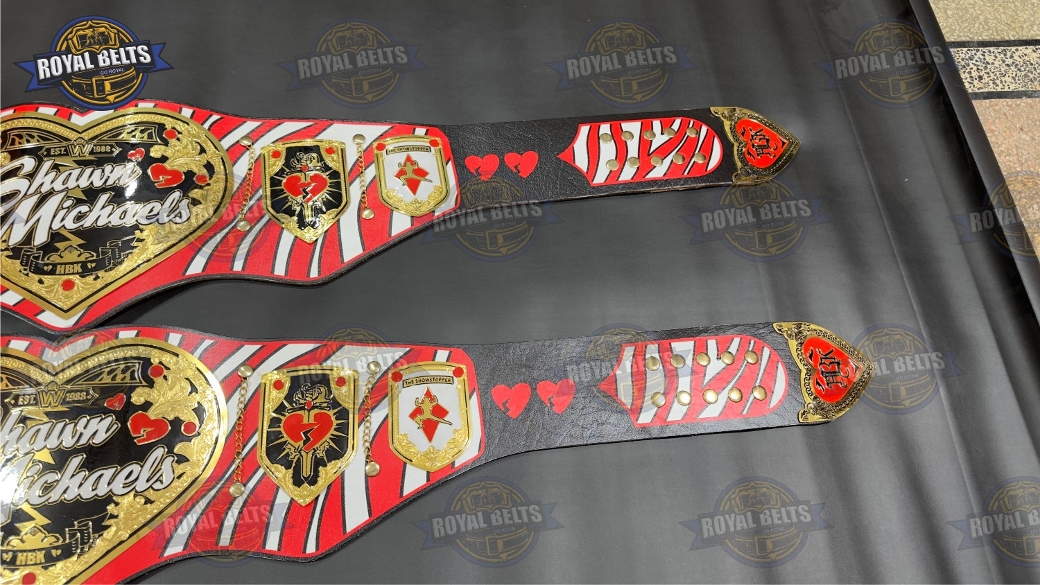 Shawn Michaels Legacy WWE Belt engraved center plate and detailed side plate artwork