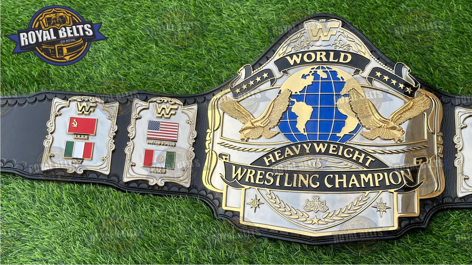 Andre 87 Title CNC HD replica belt with detailed engraved plates and heavyweight design Crafted by Royal Belts