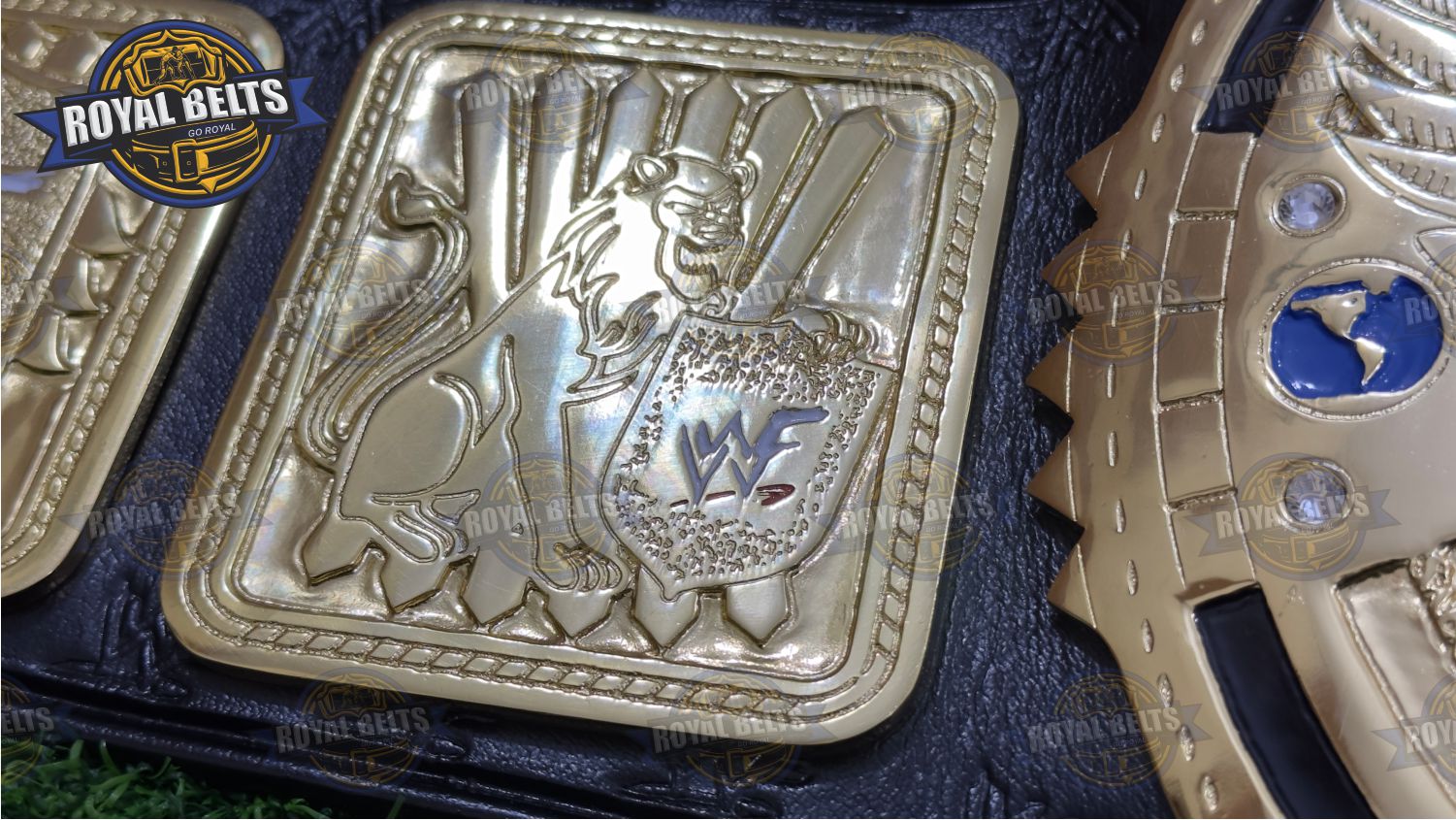 WWF Big Eagle Title Belt detailed center plate wrestling championship belt