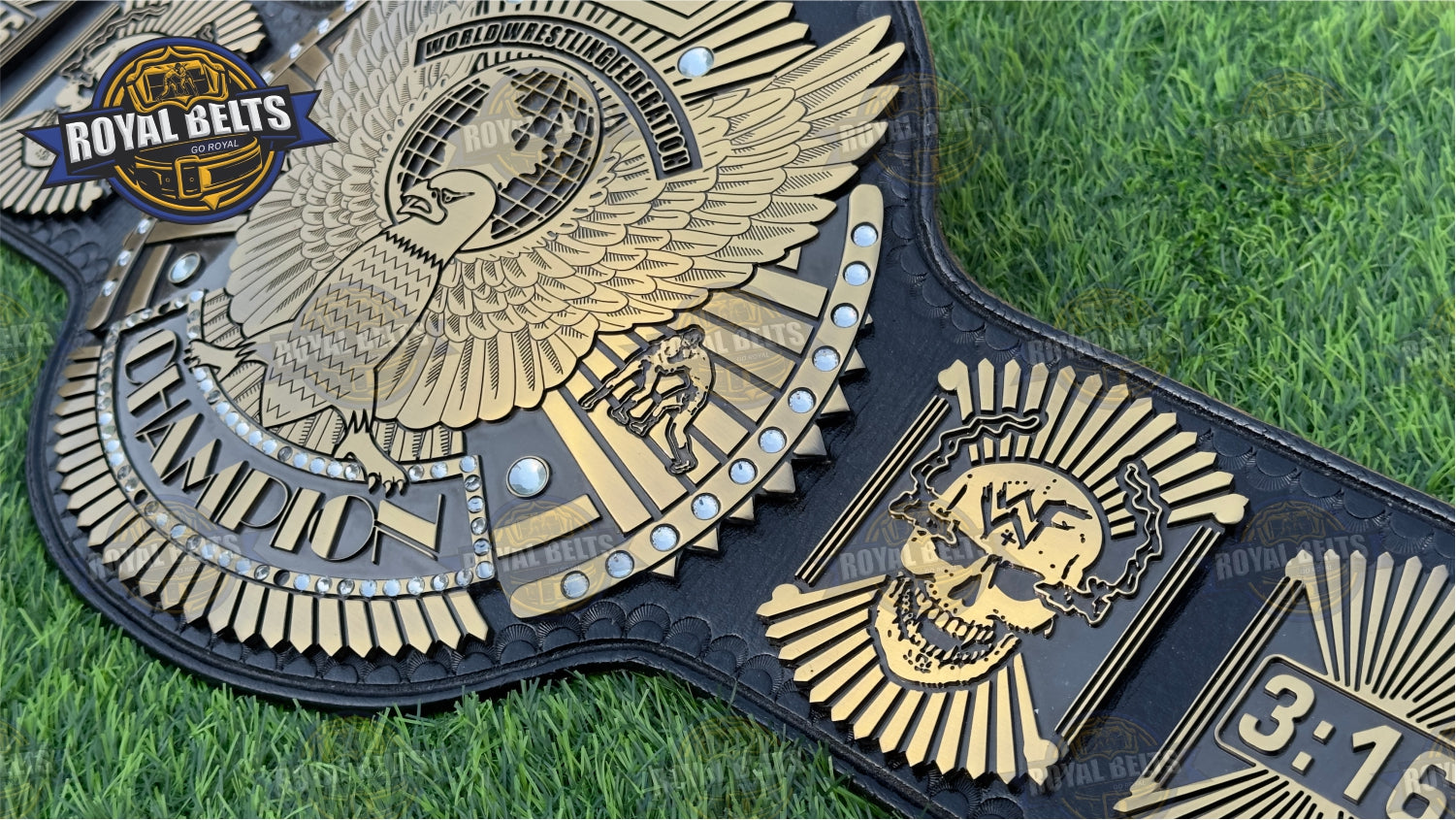 WWF Hybrid Wing Eagle Title Belt classic style heavyweight 