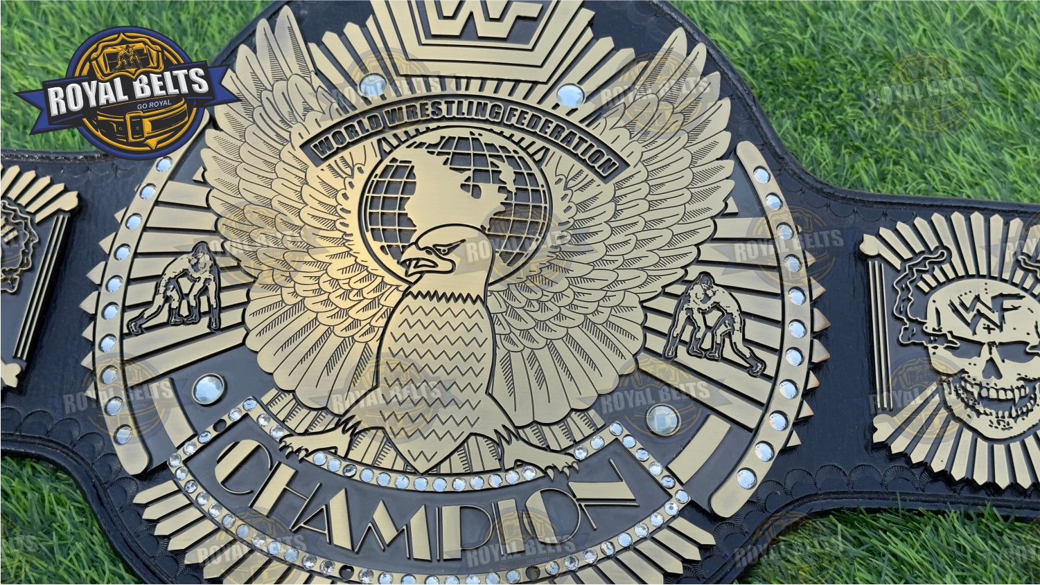 WWF Hybrid Wing Eagle Title Belt antique plated metal belt design Handmade by Royal Belts