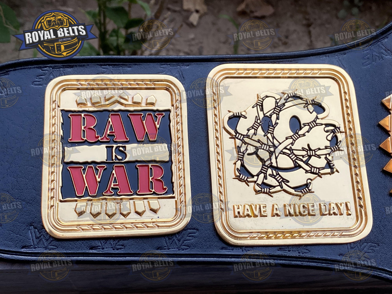 Hardcore Legend Mick Foley Belt HD CNC engraved center, reinforced strap, snap fasteners