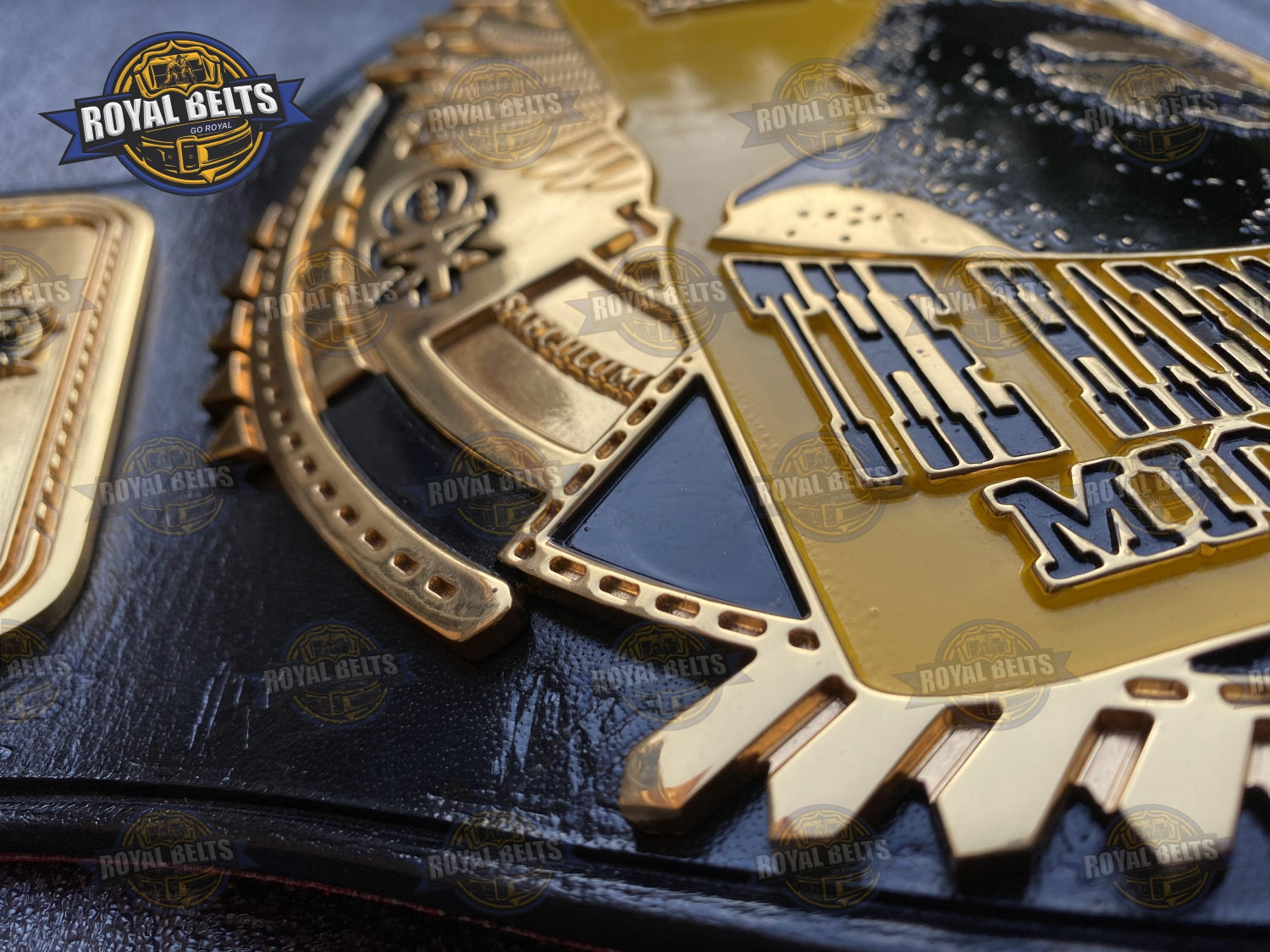 WWF Hardcore Mick Foley Belt HD CNC etched center, raised borders, reinforced leather