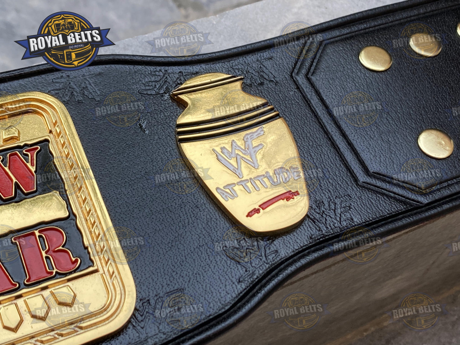 Mick Foley Hardcore Legend Belt deep CNC engraving, battle worn style, black leather strap
