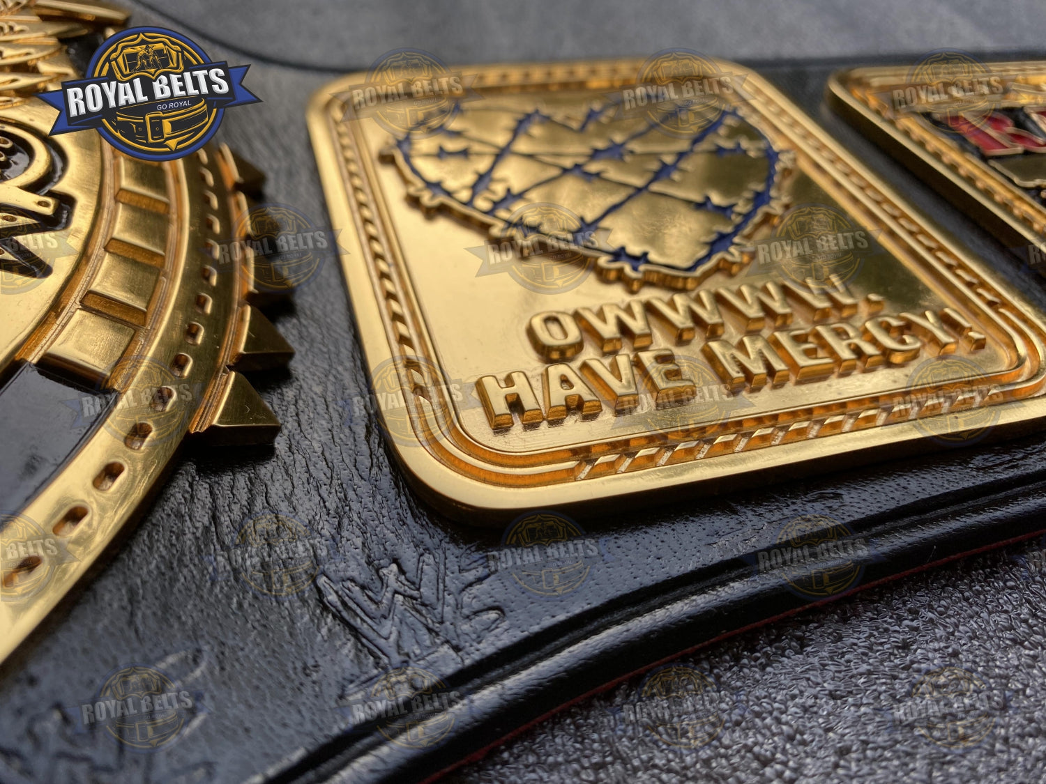 WWF Hardcore Legend Title Belt Mick Foley edition, CNC etched metal, stitched leather backing