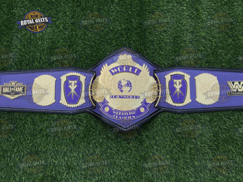 Undertaker HOF Wing Eagle championship belt featuring engraved side plates, mirror brass, stitched leather Manufacture by Royal Belts