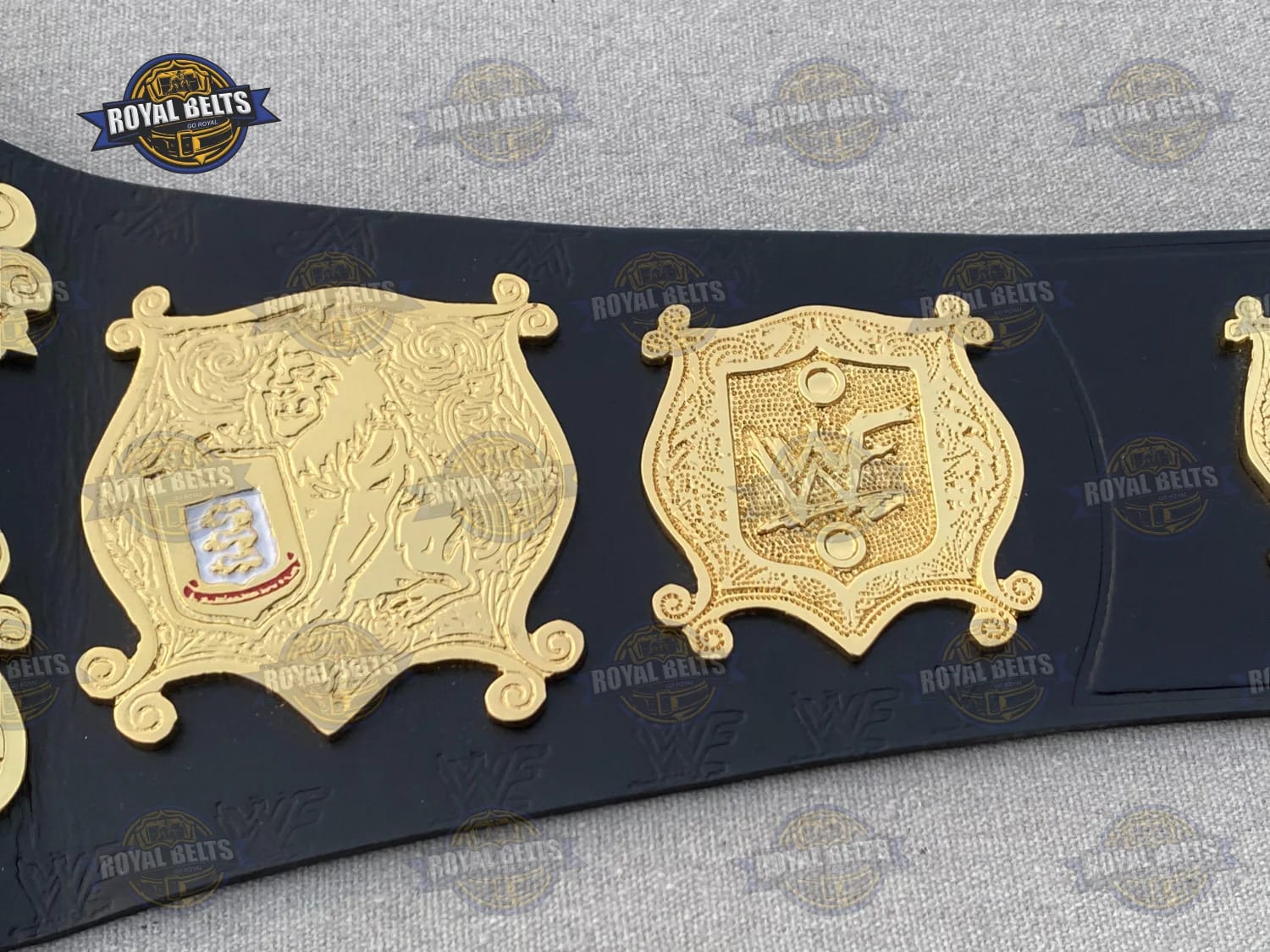 WWF wrestling title belt polished metal plates