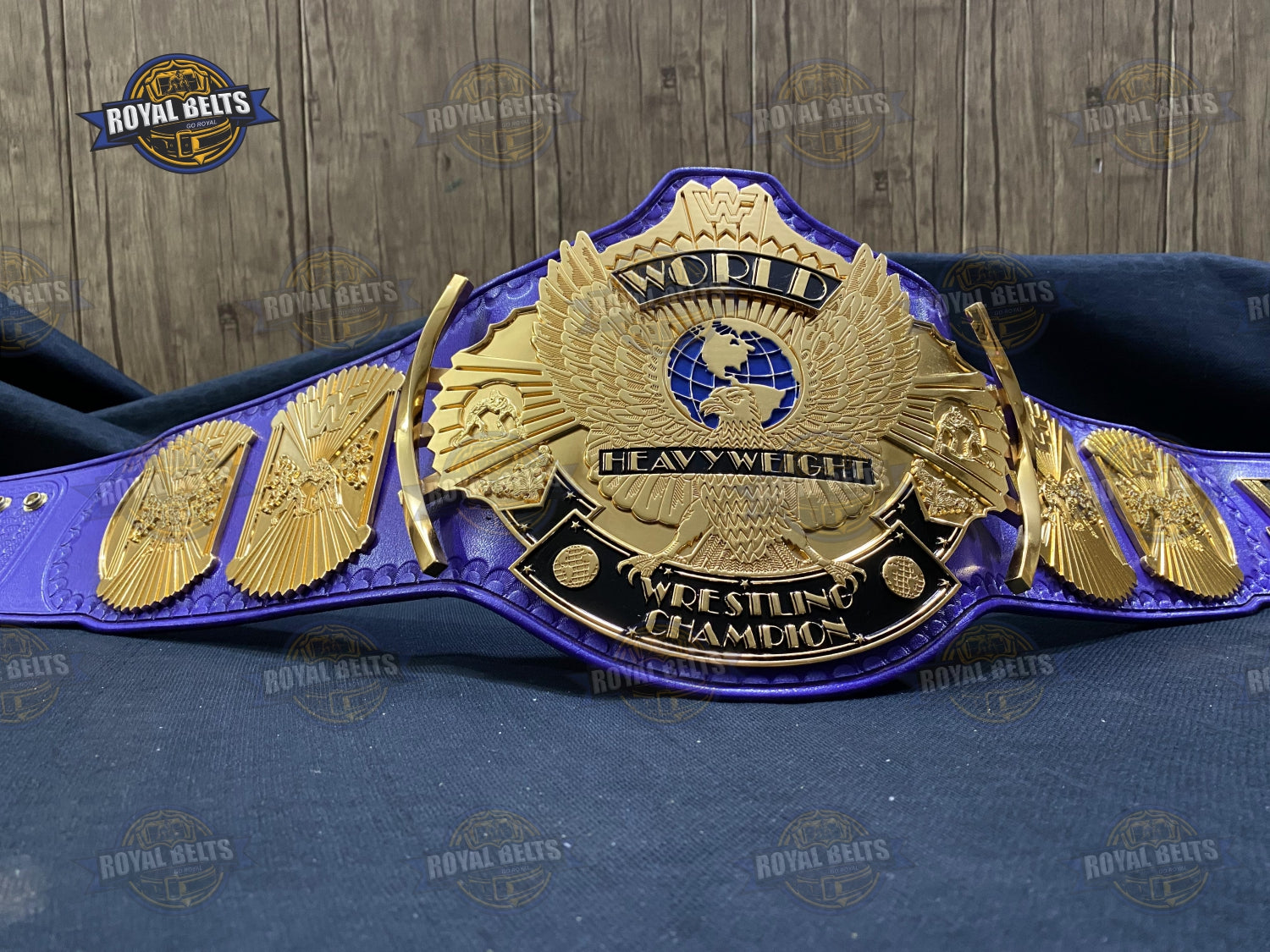 Winged Eagle HD CNC engraved eagle with black premium leather backing Manufacture by Royal Belts