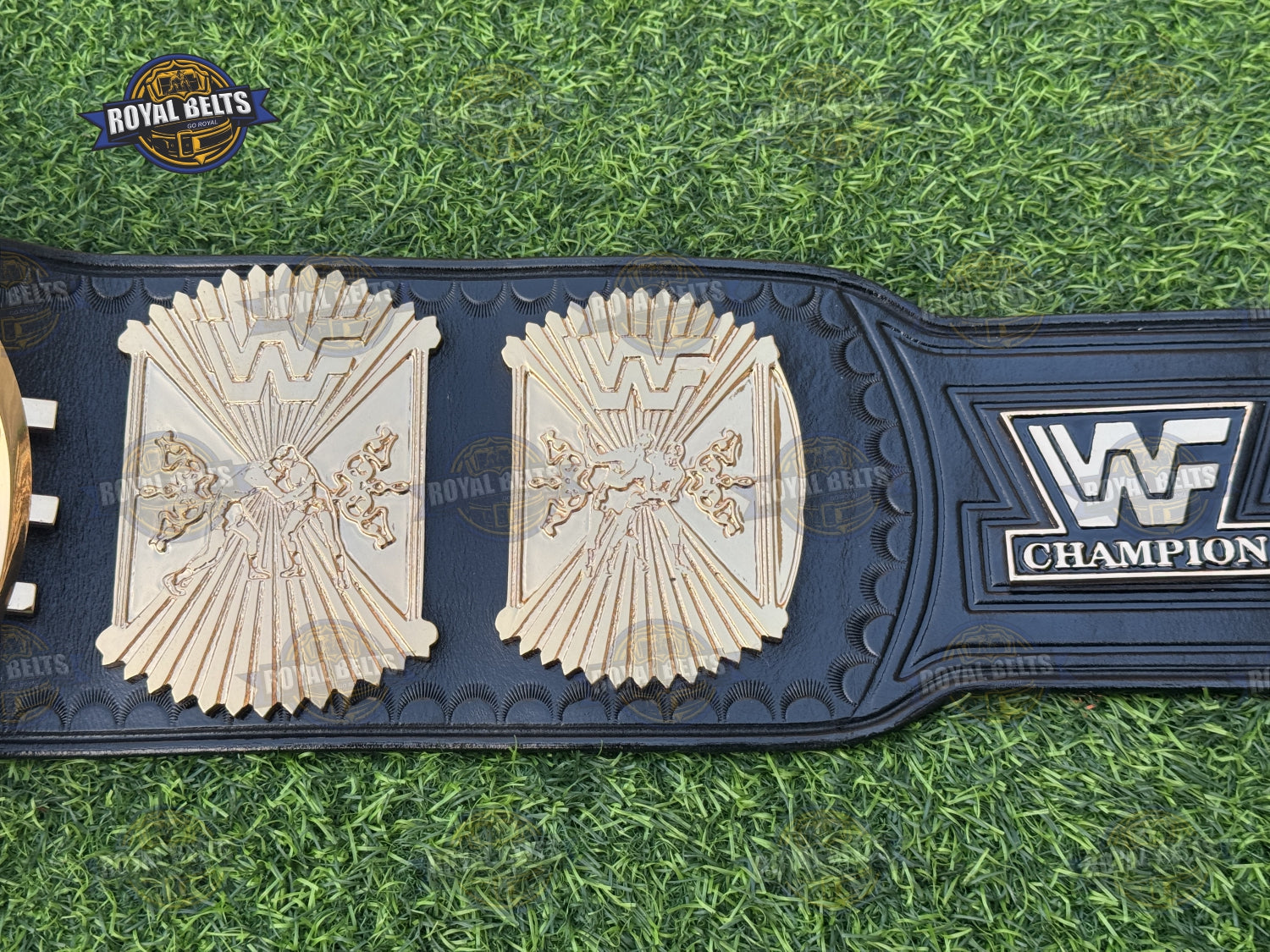 WWF Winged Eagle Championship Title Belt high relief engraved eagle design with stitched premium leather strap