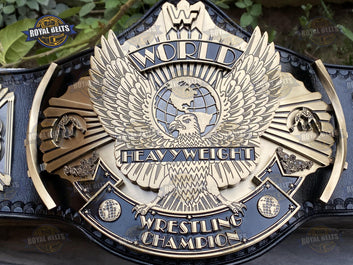 WWF Winged Eagle Custom Antique Championship Title Belt HD CNC CNC engraved eagle with vintage distressed gold finish Made by Royal Belts