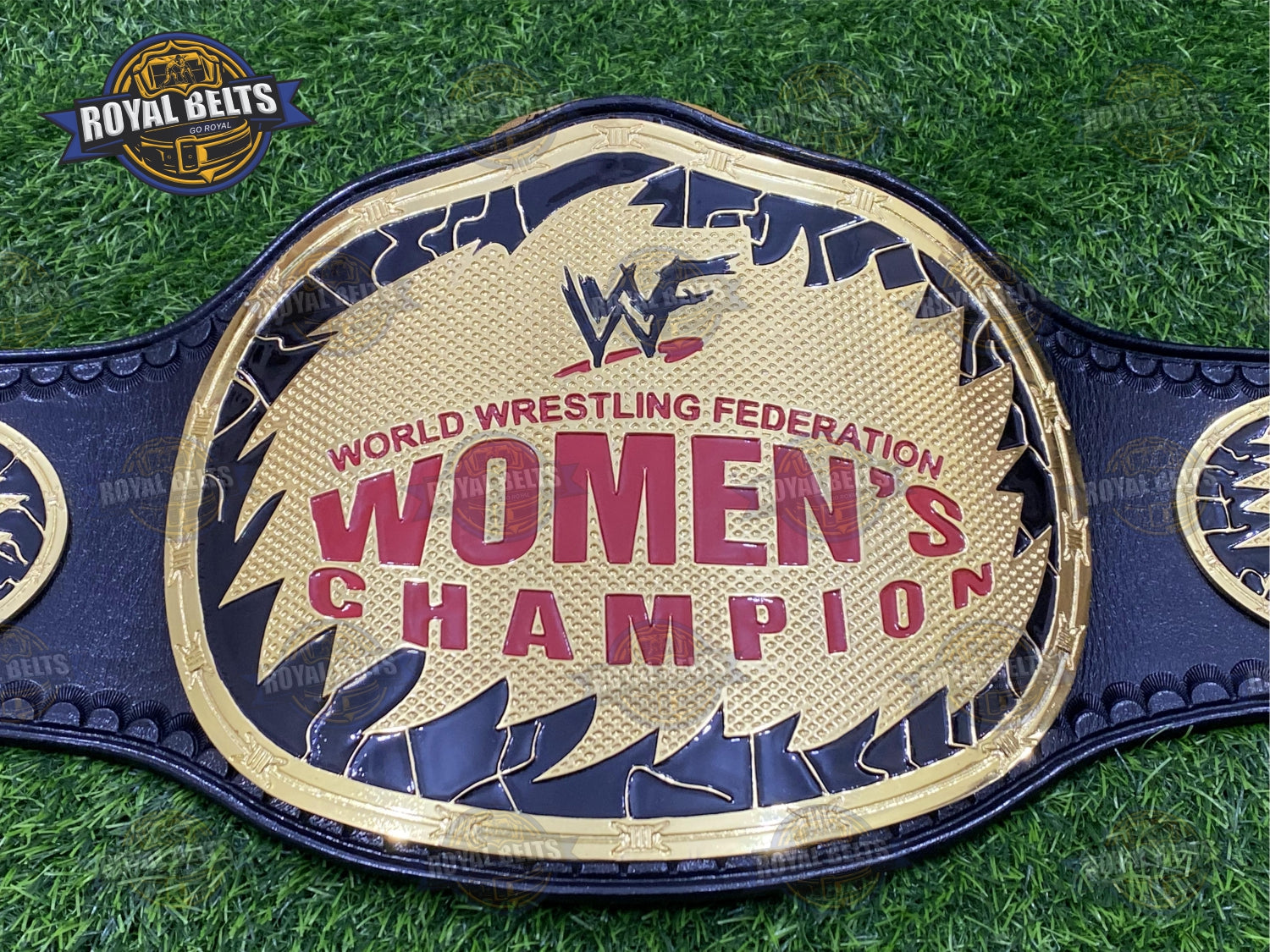WWF Womens Wrestling Championship Title Belt Zinc Plated