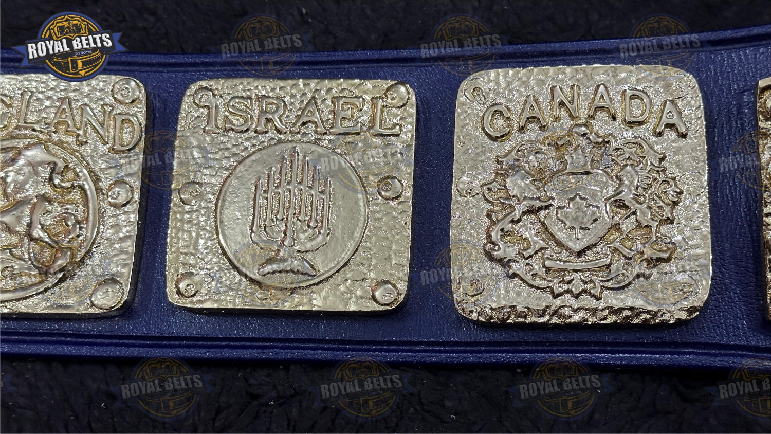 Antonio Inoki championship belt with metal plates