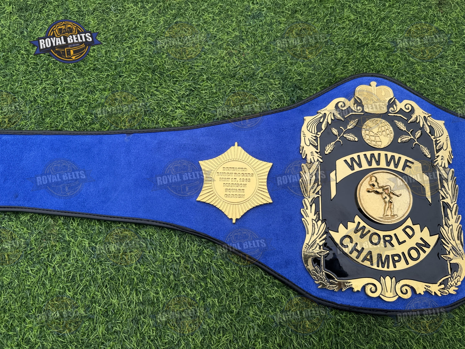 WWWF World Heavyweight Championship Title Belt high relief engraving with professional leather strap
