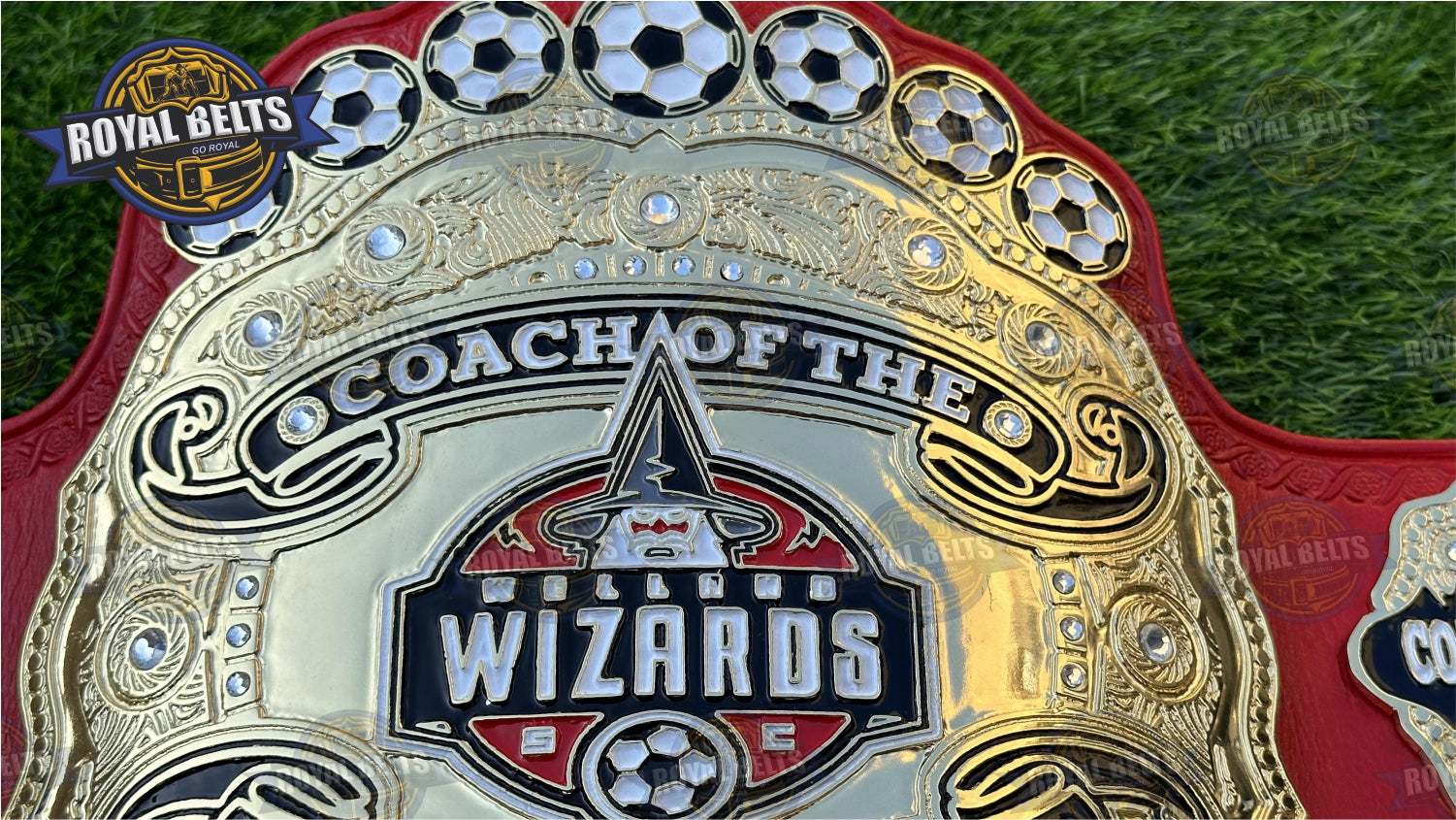 Wizard Coach of Year Title Belt heavyweight zinc plated football title belt Designed by Royal Belts
