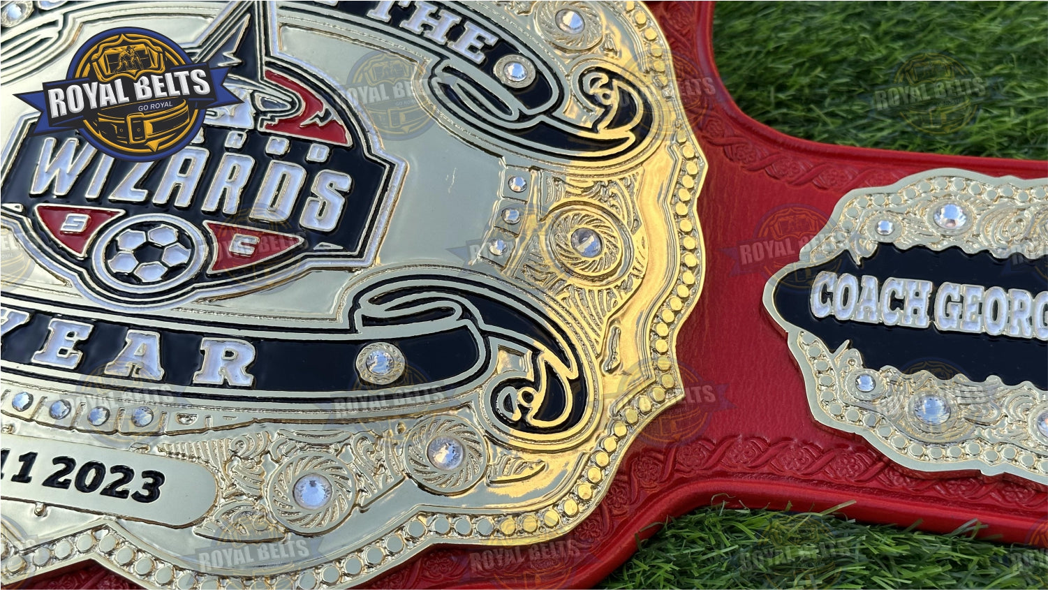 Wizard Coach of Year Title Belt football championship belt replica adult size