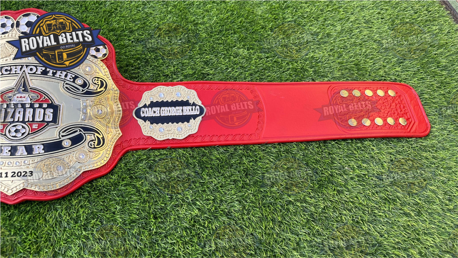 Wizard Coach of Year Title Belt zinc plated heavyweight championship belt