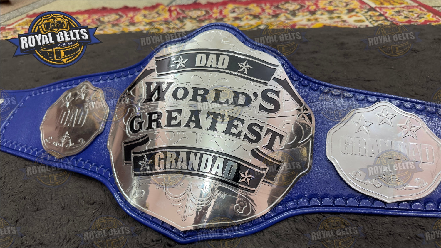 World Greatest Dad Title Belt custom brass plated Dad belt adult size Made by Royal Belts