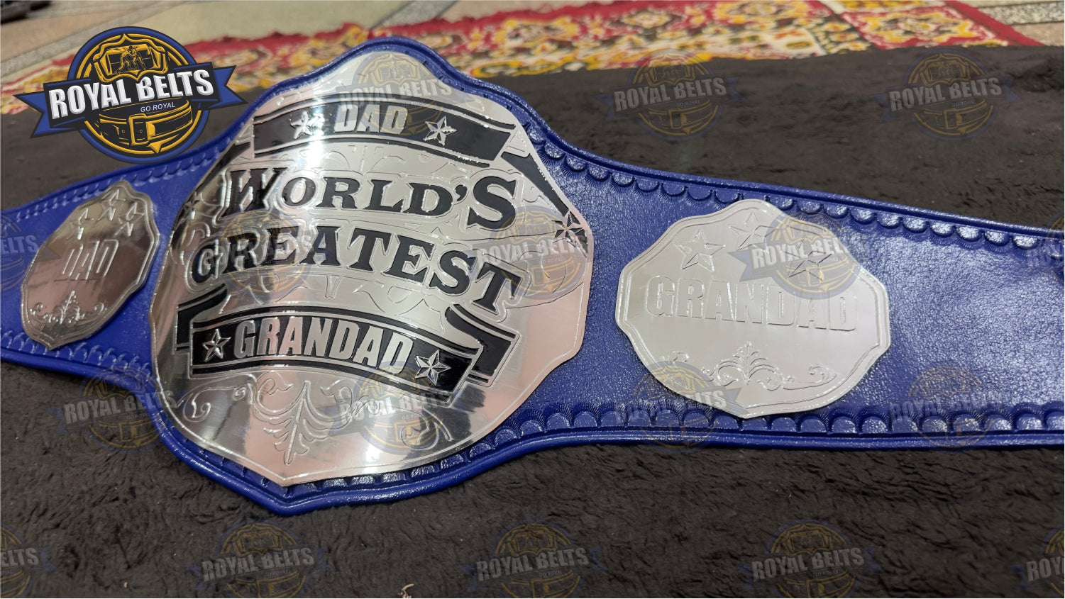 World Greatest Dad Title Belt heavyweight brass plated award belt
