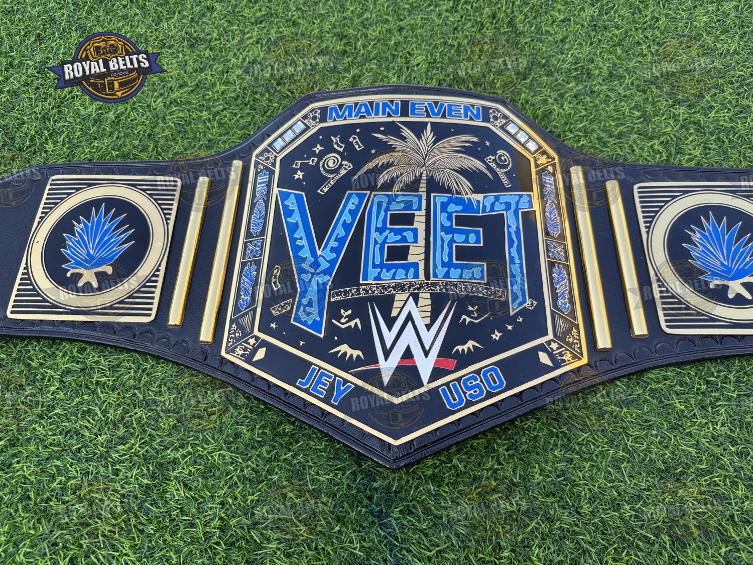 YEET Heavyweight Wrestling Championship Title Belt high relief engraving with premium leather strap