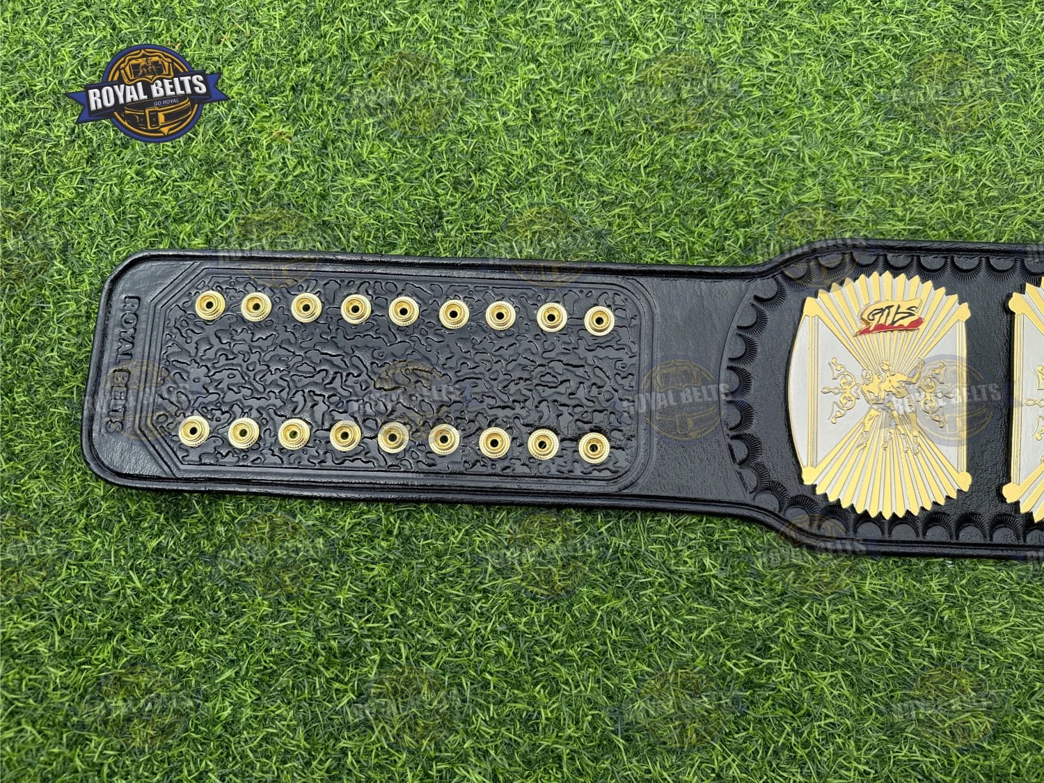 YouTube custom championship belt with polished metal plates