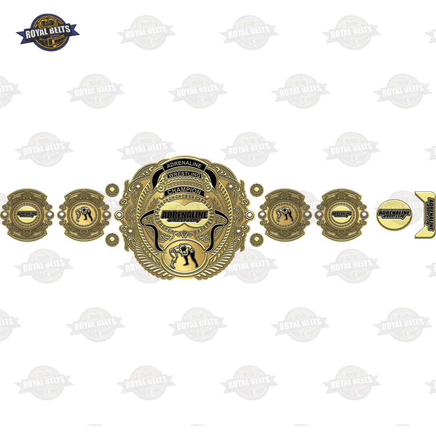 Royal Belts custom title belt design with logo and name options